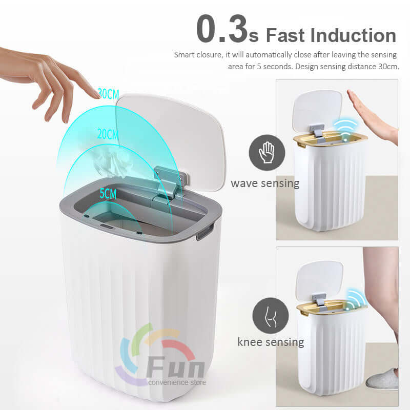 Smart Trash Can With Lid For Bedroom And Living Room Kitchen Storage Box Trash Can Induction Small Car Box Automatic Smart Dustbin Smart Trash Bin - Tiktuk shop #