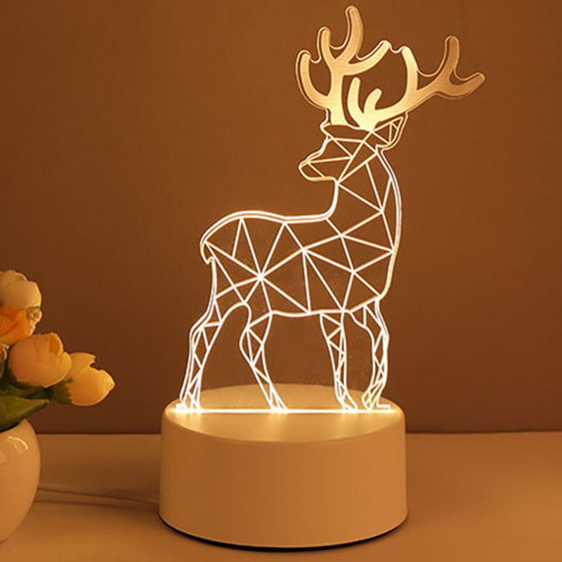 Lampe 3D en Acrylique avec LED USB – Veilleuse Néon Décorative pour la Maison, Idéale pour Noël, Décoration de Chambre et Cadeau de Saint-Valentin