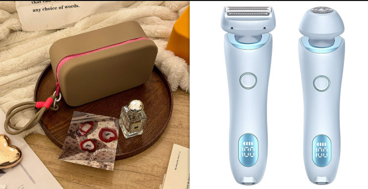 2 In 1 Hair Removal Epilator USB Rechargeable Trimmer Women Body Razor Face Leg Armpit Bikini Hand Pubic Shaver Hair