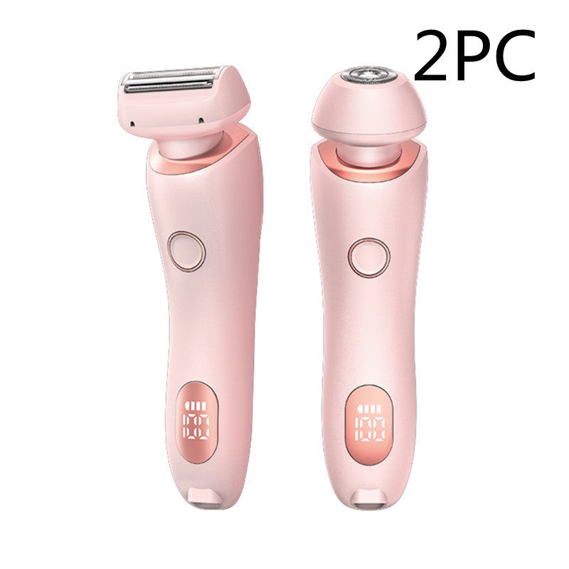 2 In 1 Hair Removal Epilator USB Rechargeable Trimmer Women Body Razor Face Leg Armpit Bikini Hand Pubic Shaver Hair