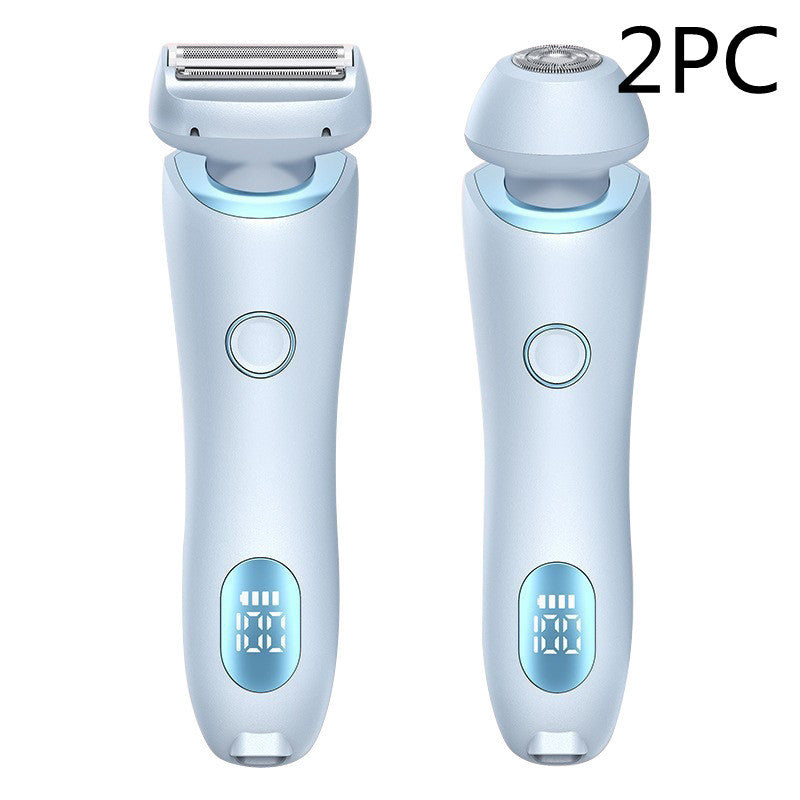 2 In 1 Hair Removal Epilator USB Rechargeable Trimmer Women Body Razor Face Leg Armpit Bikini Hand Pubic Shaver Hair