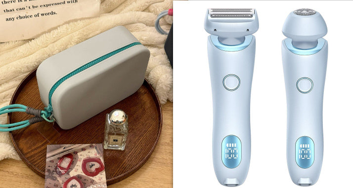 2 In 1 Hair Removal Epilator USB Rechargeable Trimmer Women Body Razor Face Leg Armpit Bikini Hand Pubic Shaver Hair