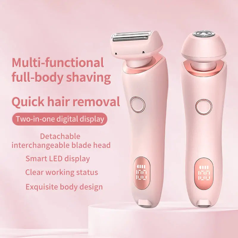 2 In 1 Hair Removal Epilator USB Rechargeable Trimmer Women Body Razor Face Leg Armpit Bikini Hand Pubic Shaver Hair