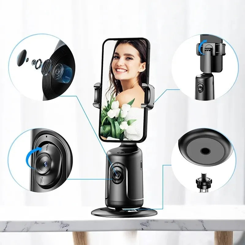 360 Auto Face Tracking Gimbal AI Smart Gimbal Face Tracking Auto Phone Holder For Smartphone Video Vlog Live Stabilizer