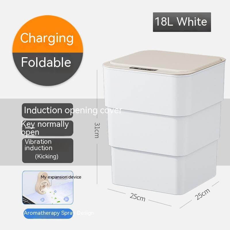 Smart Trash Can With Lid For Bedroom And Living Room Kitchen Storage Box Trash Can Induction Small Car Box Automatic Smart Dustbin Smart Trash Bin - Tiktuk shop #