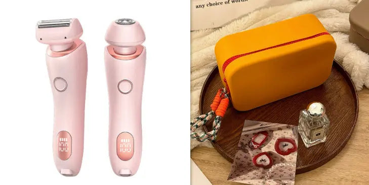 2 In 1 Hair Removal Epilator USB Rechargeable Trimmer Women Body Razor Face Leg Armpit Bikini Hand Pubic Shaver Hair