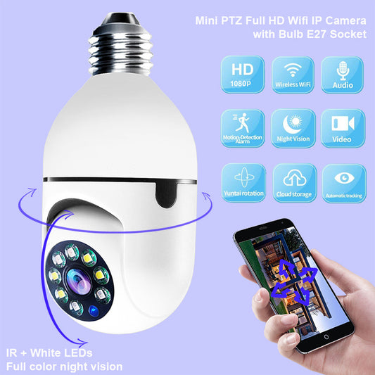 WiFi CAMERA 1080P Bulb 4X Zoom Camera E27 Home 5GWiFi Alarm Monitor - Tiktuk shop #