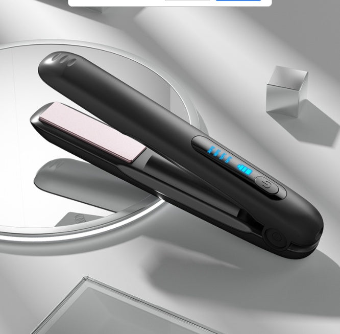 Wireless Hair Straightener Flat Iron Mini 2 IN 1 Roller USB 5000mAh Max 200 Degree Portable Cordless Curler 4 Levels Dry And Wet Uses - Tiktuk shop #