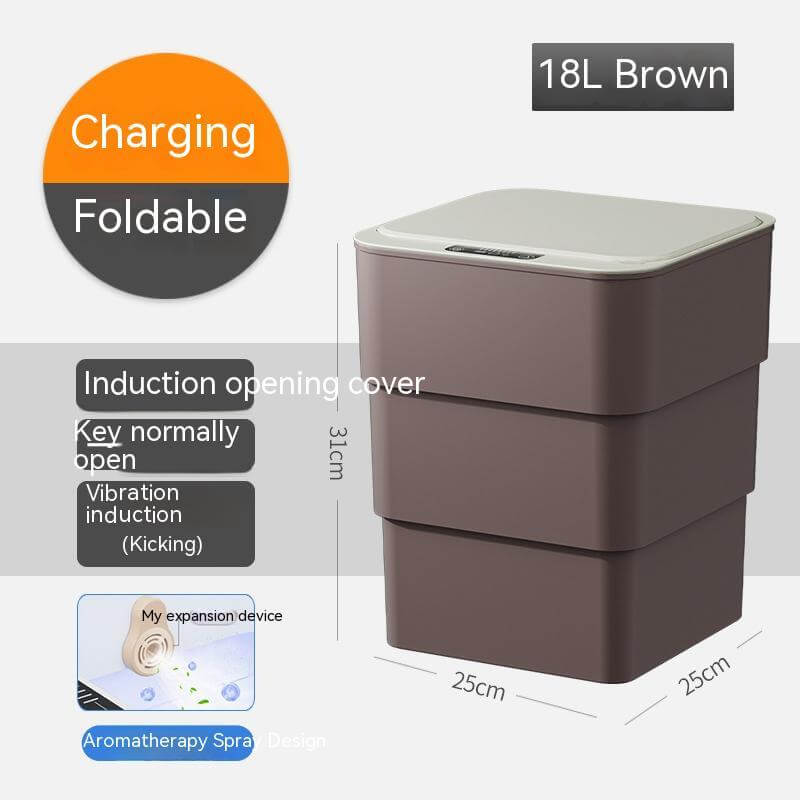 Smart Trash Can With Lid For Bedroom And Living Room Kitchen Storage Box Trash Can Induction Small Car Box Automatic Smart Dustbin Smart Trash Bin - Tiktuk shop #