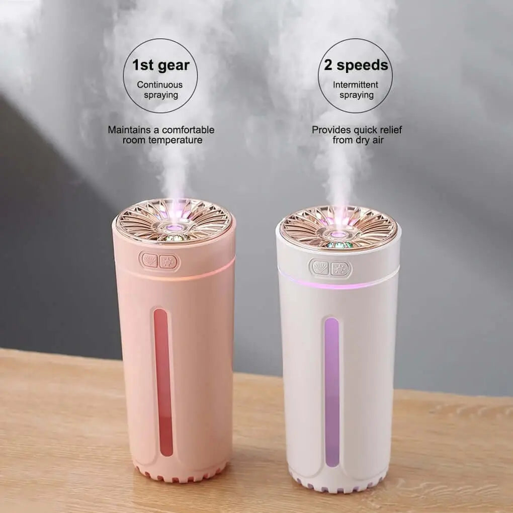 Wireless Air Humidifier Colorful Lights Mute Ultrasonic USB Fogger Diffuser Purifier 800mAh Rechargeabl Cool Mist Maker For Car - Tiktuk shop #