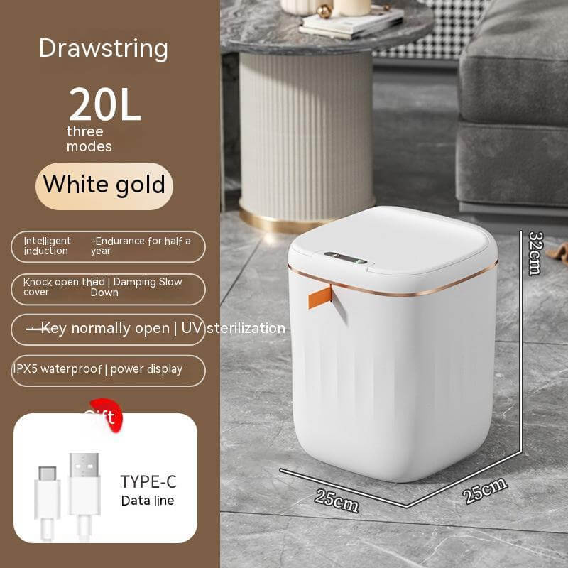 Smart Trash Can With Lid For Bedroom And Living Room Kitchen Storage Box Trash Can Induction Small Car Box Automatic Smart Dustbin Smart Trash Bin - Tiktuk shop #