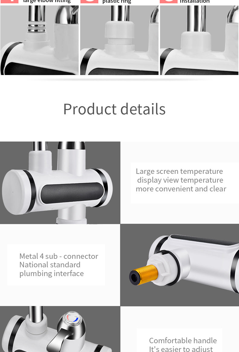 Robinet Électrique de Cuisine с Chauffe-Eau – Affichage de la Température, Eau Chaude et Froide