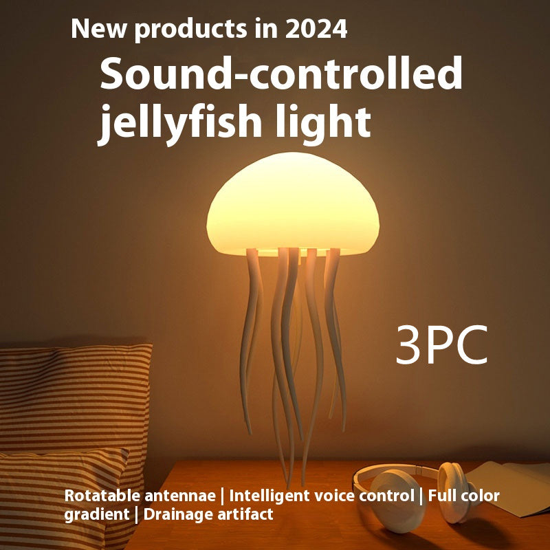 Jellyfish Mood Lamp LED Jellyfish Night Light Portable Jellyfish Lamp Jellyfish Decorations Smart Table Lamp For Bedside Desk - Tiktuk shop #