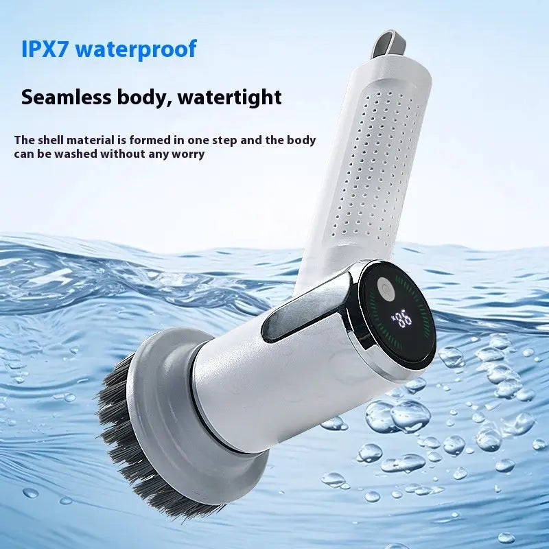 Multifunctional Smart Display Electric Cleaning Brush Wireless Kitchen Sink Cleaning Brush Waterproof Electric Pot