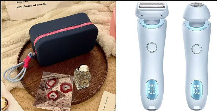 2 In 1 Hair Removal Epilator USB Rechargeable Trimmer Women Body Razor Face Leg Armpit Bikini Hand Pubic Shaver Hair