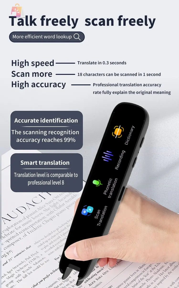 Stylo de Traduction Multilingue avec Wi-Fi et Fonction Scan tiktukshop.store