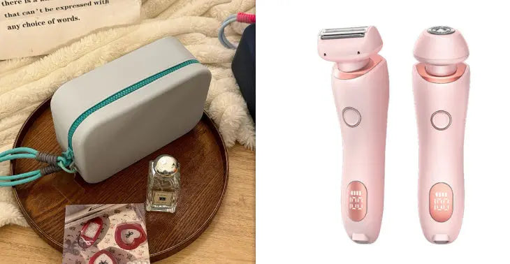 2 In 1 Hair Removal Epilator USB Rechargeable Trimmer Women Body Razor Face Leg Armpit Bikini Hand Pubic Shaver Hair