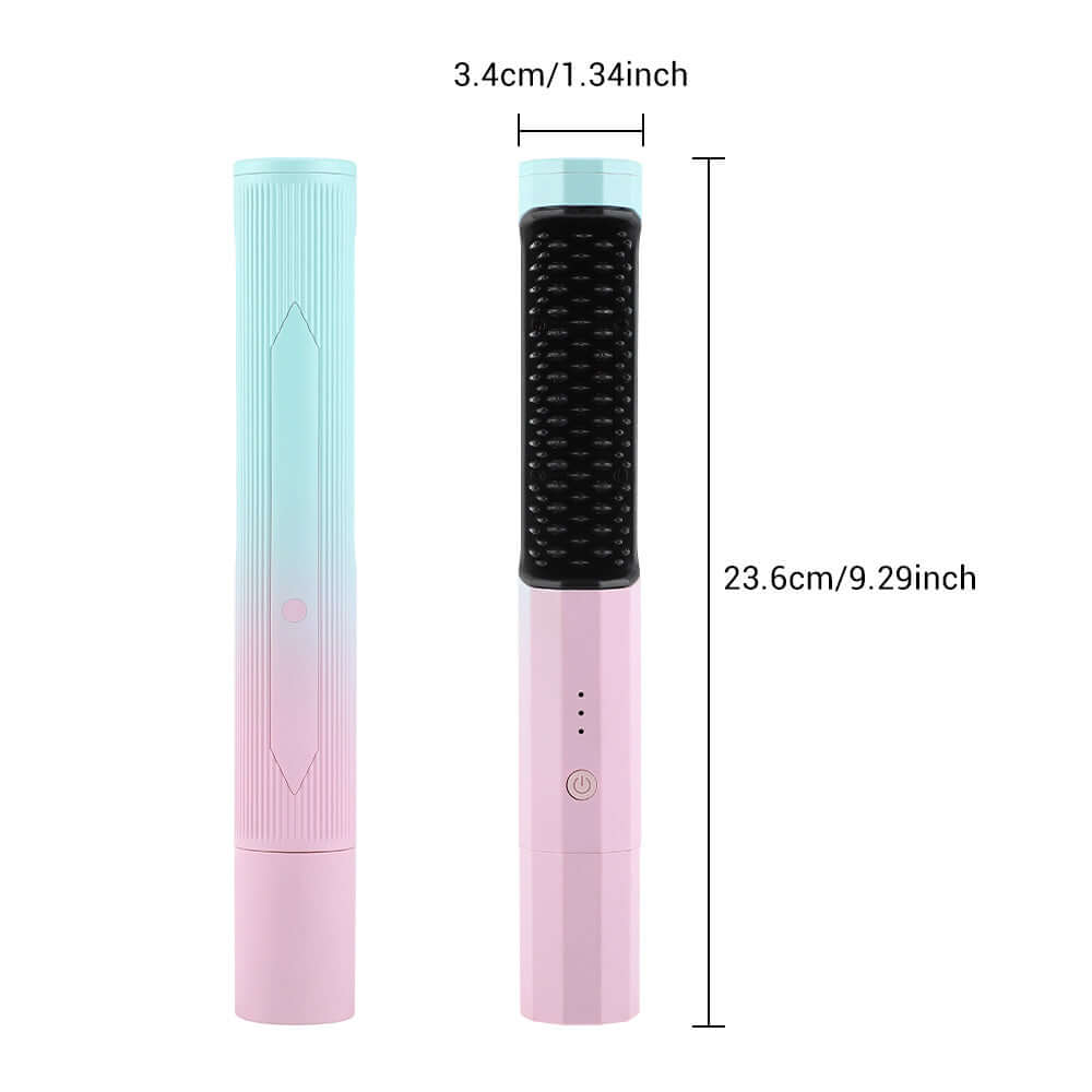 Straightening Comb Rechargeable Hair Wireless Straightener Curler Curling Straighten Dual-purpose Travel Portable USB Charging - Tiktuk shop #