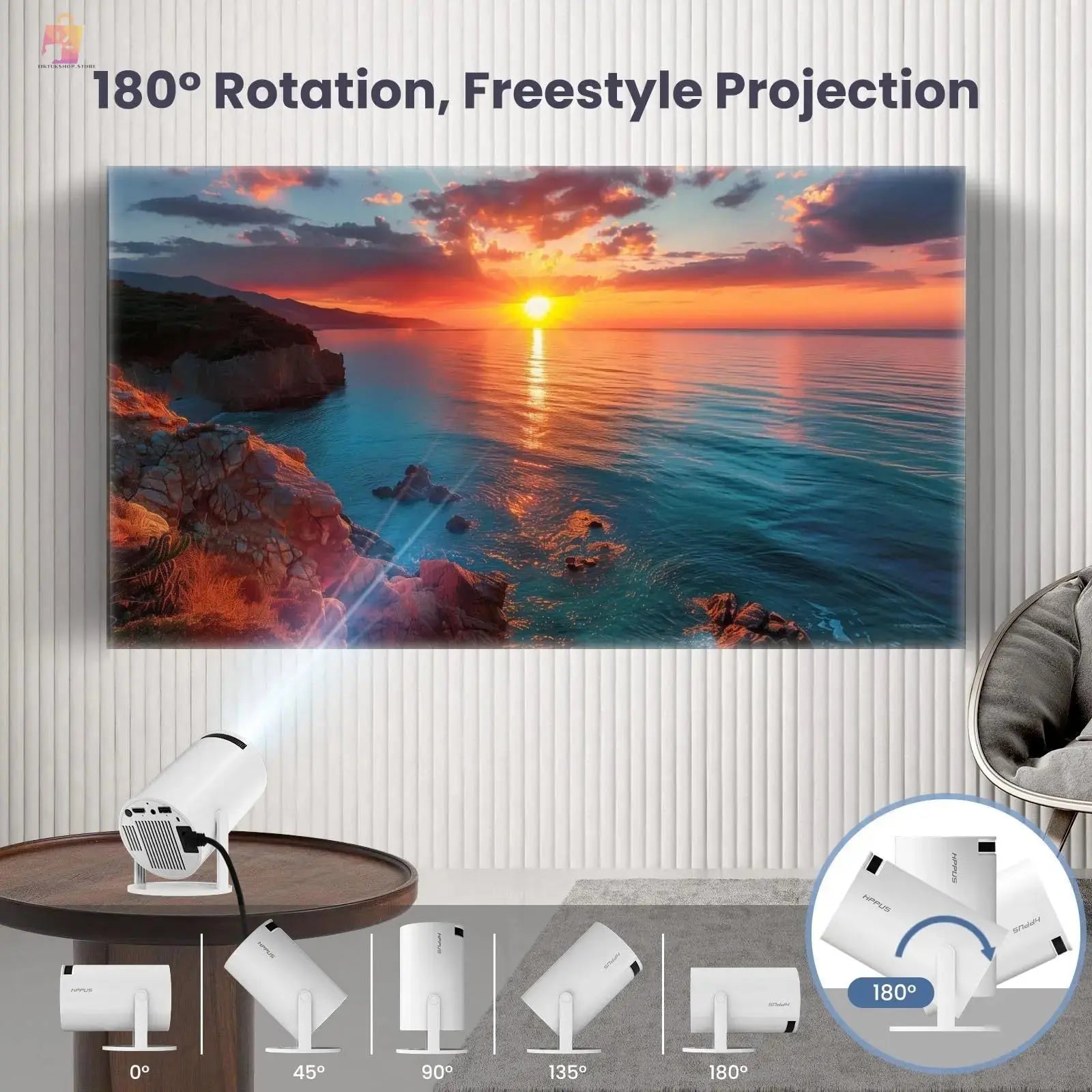 S100 Projector WIFI Projection Screen Home tiktukshop.store