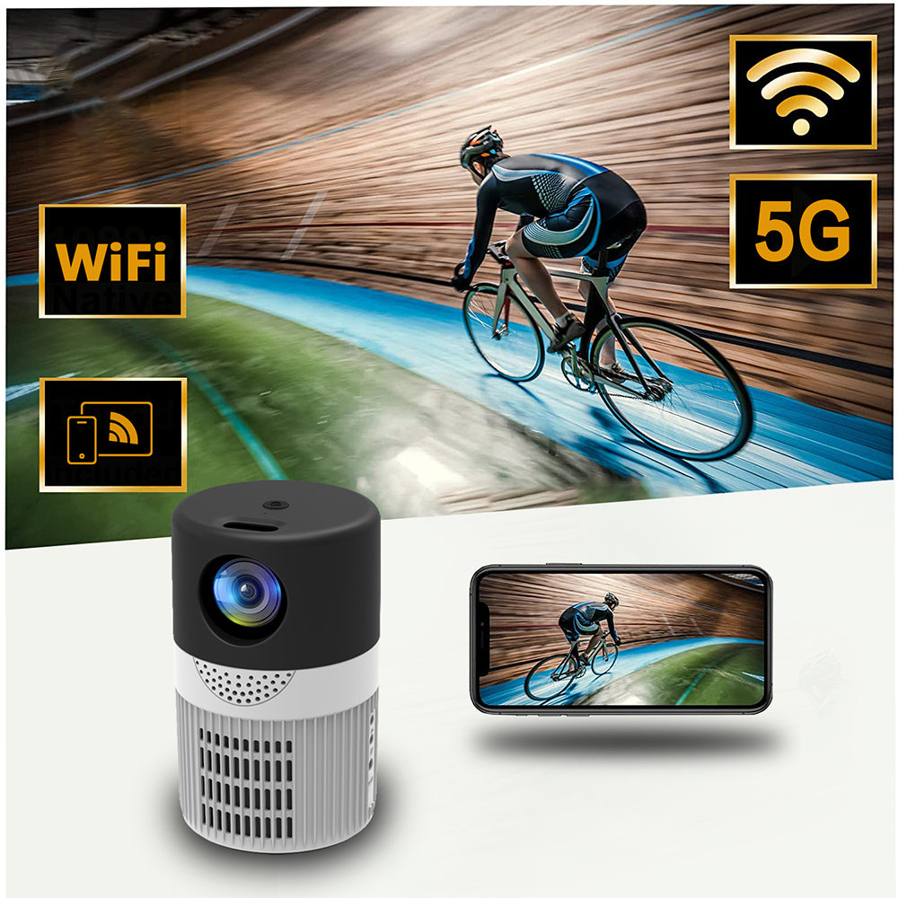 Home HD Projecteur 5G WIFI Connexion 40 ANSI Mini Portable 480X360 sans fil Même écran de projection de téléphone - Tiktuk shop #