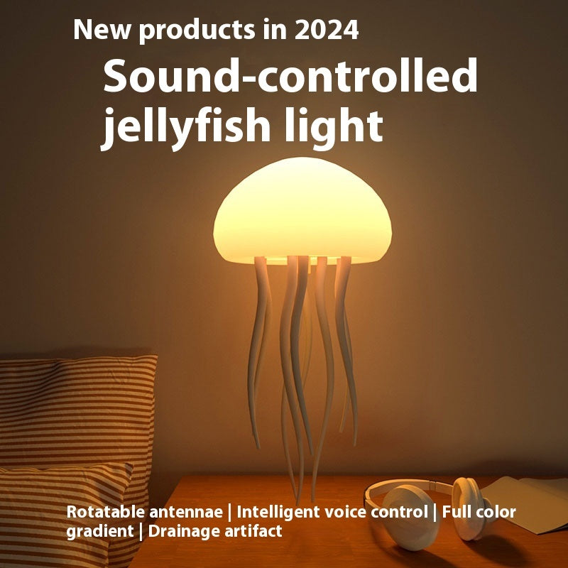 Jellyfish Mood Lamp LED Jellyfish Night Light Portable Jellyfish Lamp Jellyfish Decorations Smart Table Lamp For Bedside Desk - Tiktuk shop #