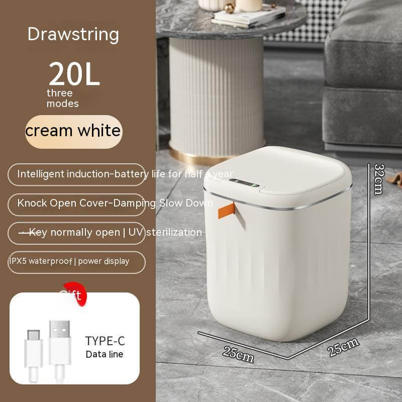 Smart Trash Can With Lid For Bedroom And Living Room Kitchen Storage Box Trash Can Induction Small Car Box Automatic Smart Dustbin Smart Trash Bin - Tiktuk shop #