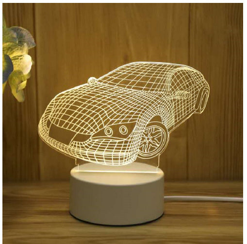 Lampe 3D en Acrylique avec LED USB – Veilleuse Néon Décorative pour la Maison, Idéale pour Noël, Décoration de Chambre et Cadeau de Saint-Valentin